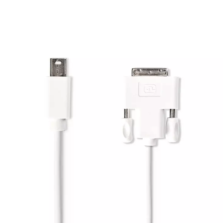 Mini Displayport-kabel | DisplayPort 1.2 | Mini DisplayPort Hane | DVI-D 24+1-Pin Hane | 21.6 Gbps | Nickelplaterad | 2.00 m | Rund | PVC | Vit | Kuvert - Dator och nätverk - 5412810263776 - 1