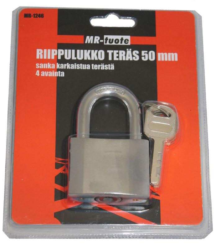 Riippulukko ter=C3=A4s 50 mm 4 avainta - Lås och nyckelskåp - 6430032151106 - 1