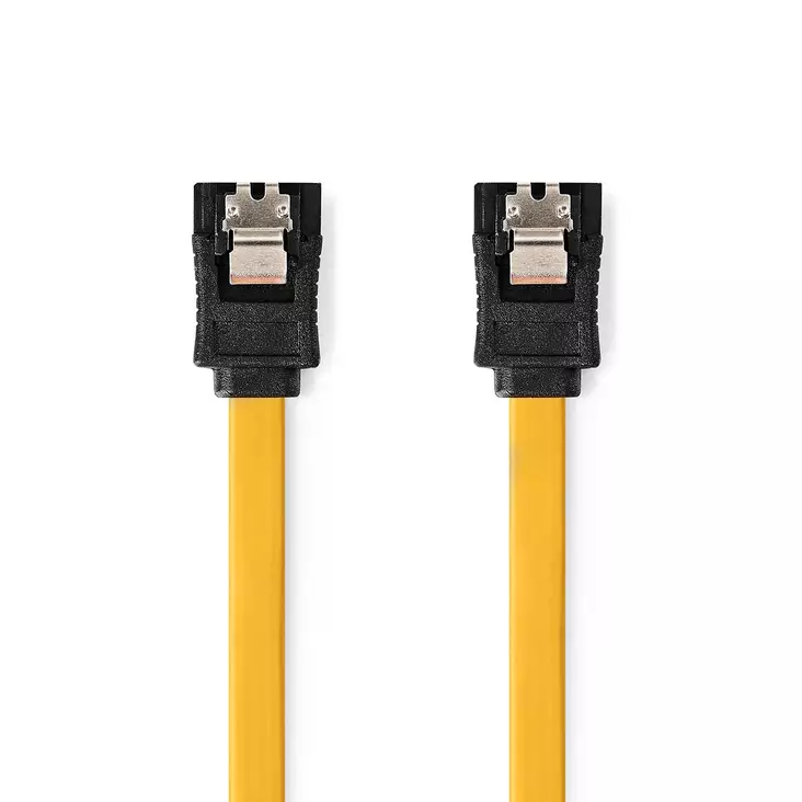 SATA kabel | 6 Gbps | SATA 7-Pin Hona | SATA 7-Pin Hona | Nickelplaterad | 1.00 m | Platt | PVC | Gul | Låda - Dator och nätverk - 5412810422296 - 1