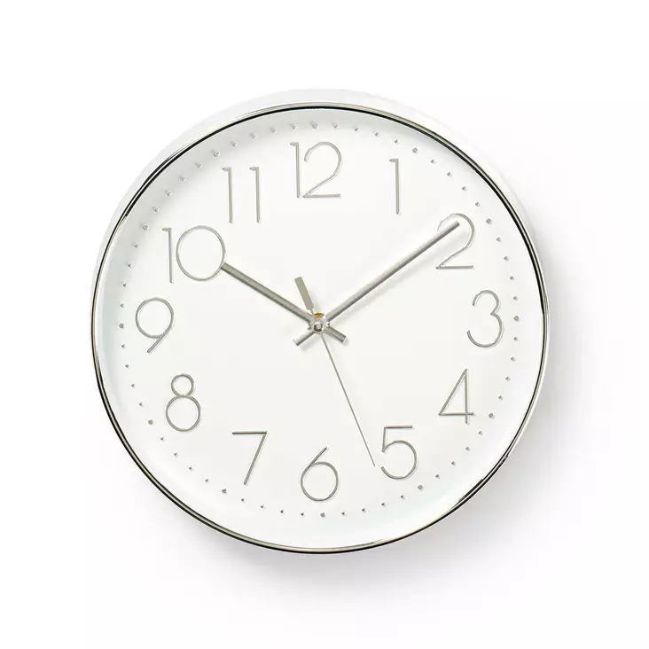 Väggklocka | Diameter: 300 mm | Plast | Silver / Vit - Väggklockor - 5412810270286 - 1