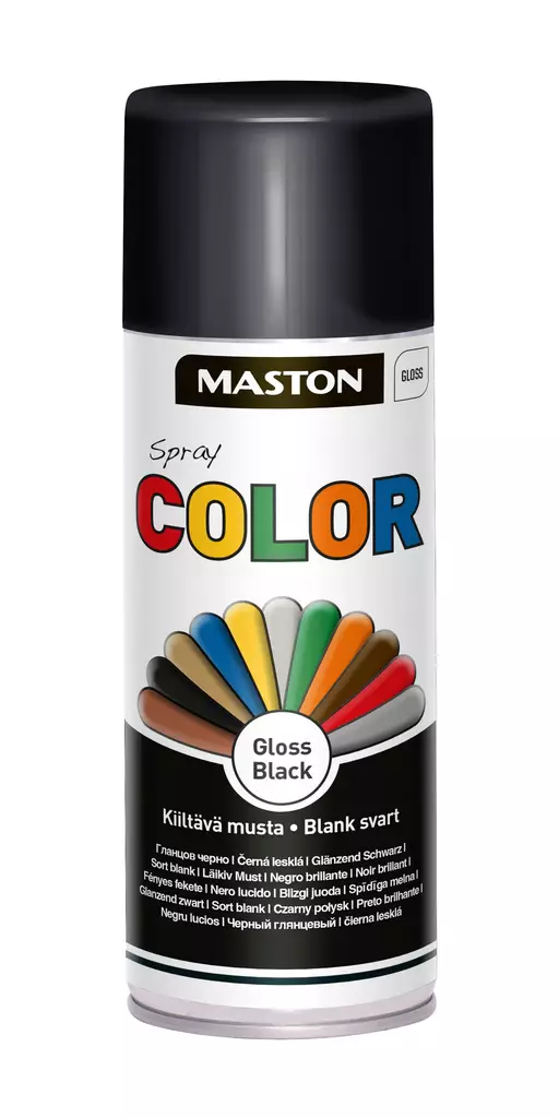 Spraymaali Color Kiilt=C3=A4v=C3=A4 musta 400ml - Sprayfärger - 6412491201226 - 1