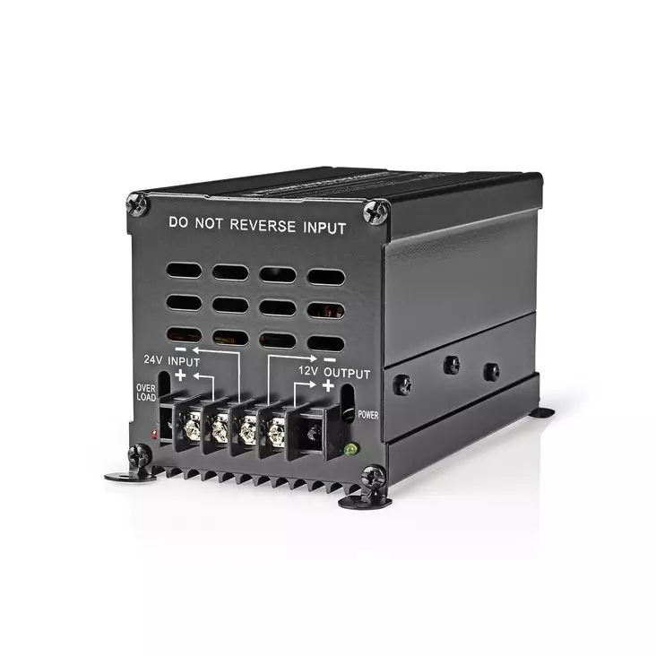 Ström omvandlare | Bildriven | 24 V DC | 12 V DC | 240 W | Skruvterminal | Utrustad med en säkring | Svart - Inverterare och strömomvandlare - 5412810300716 - 1