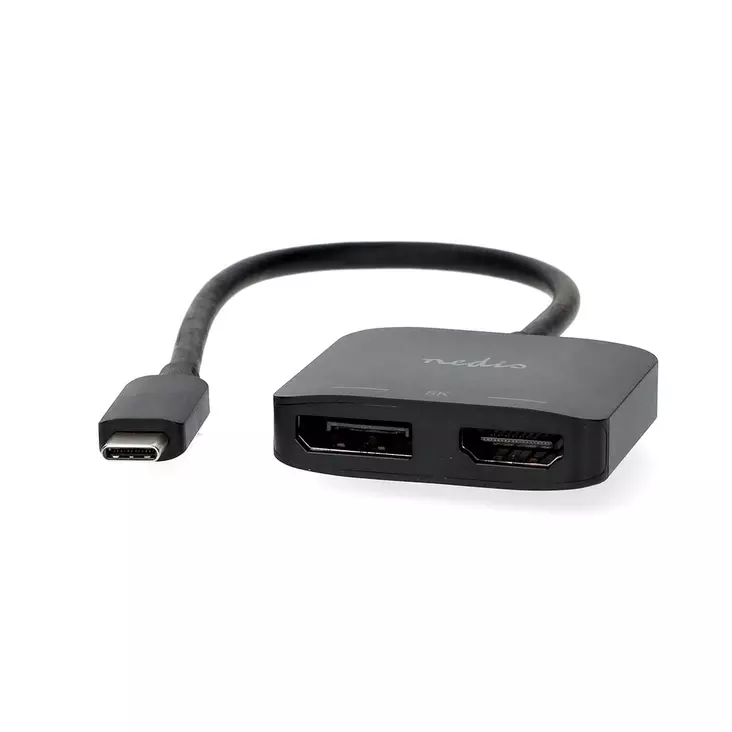 USB-C Adapter | USB 3.2 Gen 1 | USB-C Hane | DisplayPort Hona / HDMI Utgång | 8K@30Hz | 0.20 m | Rund | Nickelplaterad | Svart | Låda - Dator och nätverk - 5412810443376 - 40