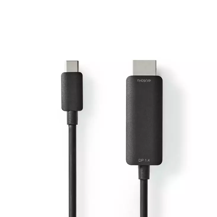 USB-C Adapter | USB 3.2 Gen 1 | USB-C Hane | HDMI Kontakt | 4K@60Hz | 2.00 m | Rund | Nickelplaterad | PVC | Svart | Låda - Dator och nätverk - 5412810336166 - 1