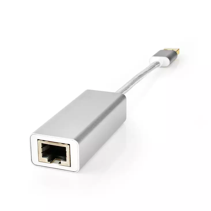 USB-nätverkskort | USB 3.2 Gen 1 | 1 Gbps | USB-A Hane | RJ45 Hona | 0.20 m | Rund | Guldplaterad | Koppar | Silver | Kartong med täckt fönster - Dator och nätverk - 5412810331666 - 1