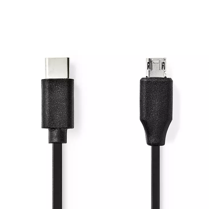 USB-kabel | USB 2.0 | USB-C Hane | USB Micro-B Hane | 60 W | 480 Mbps | Nickelplaterad | 1.00 m | Rund | PVC | Svart | Label - Dator och nätverk - 5412810421756 - 1