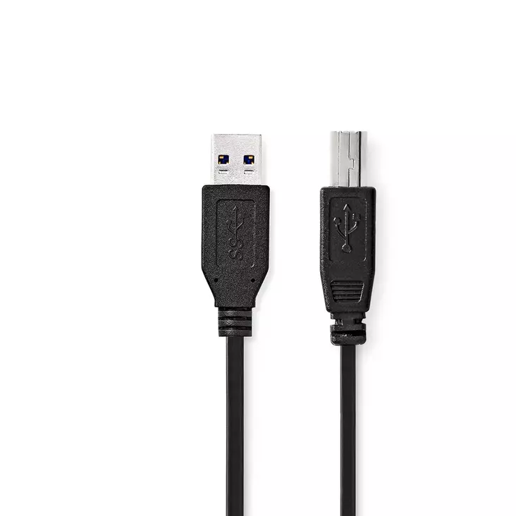 USB-kabel | USB 3.2 Gen 1 | USB-A Hane | USB-B Hane | 5 Gbps | Nickelplaterad | 2.00 m | Rund | PVC | Svart | Label - Dator och nätverk - 5412810421916 - 1