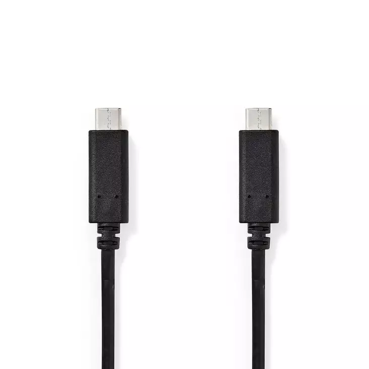 USB-kabel | USB 3.2 Gen 1 | USB-C Hane | USB-C Hane | 60 W | 4K@60Hz | 5 Gbps | Nickelplaterad | 3.00 m | Rund | PVC | Svart | Låda - Dator och nätverk - 5412810422166 - 1