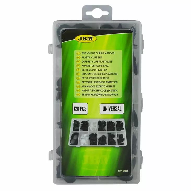 Universaali klipsisetti 128 kpl JBM - Kaross- och klädselfästen - 8435034528886 - 1