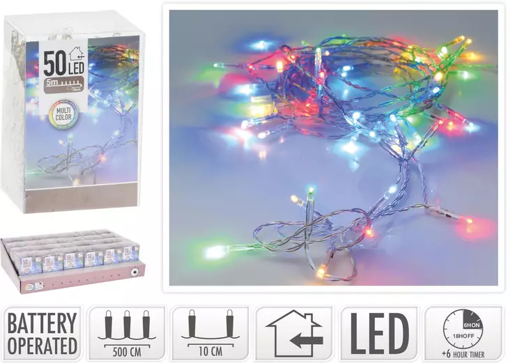 Ljusslinga 50led med timer - Ljusslingor - 8719202599756 - 1