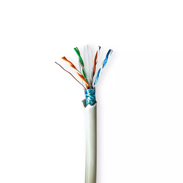 CAT6 nätverkskabel rulle | Stranded | F/UTP | Bar koppar | 100 m | Inomhus | Rund | LSZH | Grå | Dragkorg - Dator och nätverk - 5412810403646 - 10