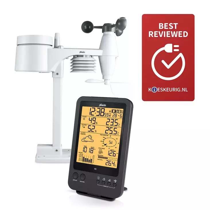 Professionell väderstation med trådlös sensor svart - Termometrar och väderstationer - 8712412571116 - 10