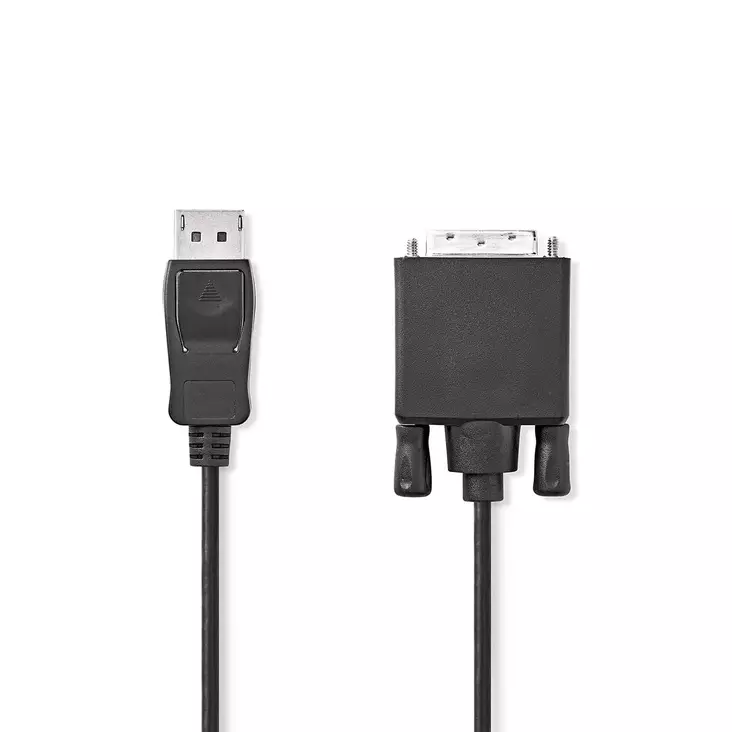 Displayport-kabel | DisplayPort Hane | DVI-D 24+1-Pin Hane | 1080p | Nickelplaterad | 2.00 m | Rund | PVC | Svart | Label - Dator och nätverk - 5412810420896 - 1