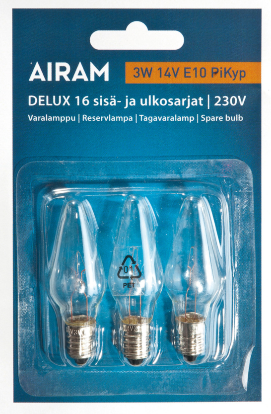 Reservlampa 3W 14V E10/3BL - Ljusstakar - 6435200000996 - 1