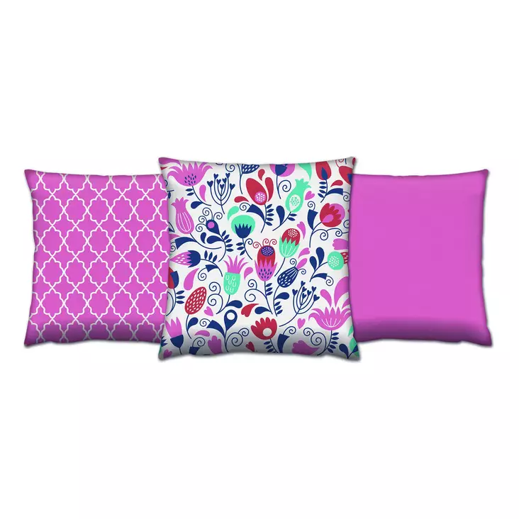 Prydnadskudde Set Aberto Design AC422146574325 Flerfärgad Bomull Polyestermix 43x43 cm - Kuddar och täcken - 8681181131206 - 1