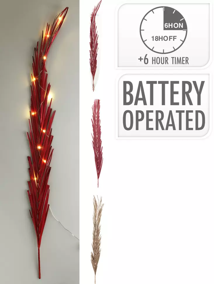LEAF Khajur LED-dekorationsgren 115?cm – varm ljusdekoration för hemmet, fester och året?runt?inredning - Juldekorationer och textilier - 8720573605366 - 1
