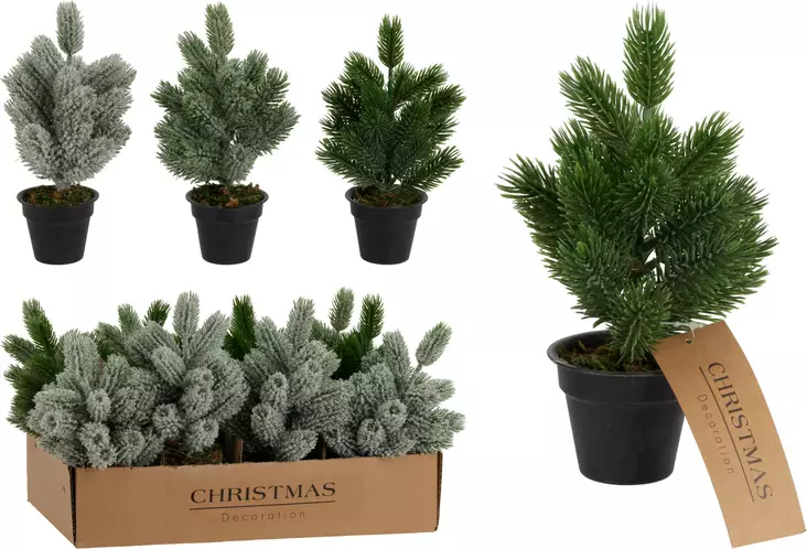 Konstgjord julgran i kruka 22 cm – naturtrogen dekoration för hemmet, kontoret och festbordet - Juldekorationer och textilier - 8721037602686 - 1