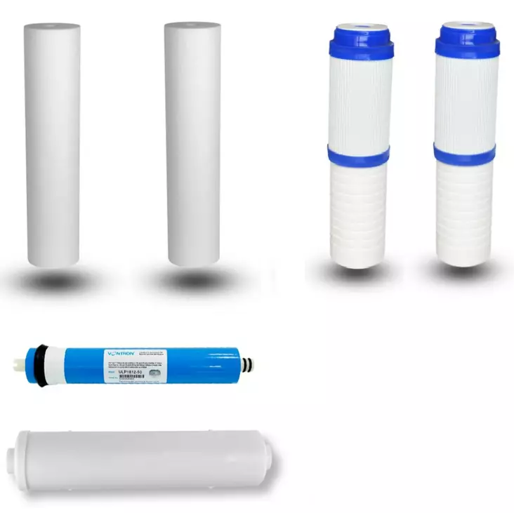 Adwasys 4-stegs vattenreningsutrustning för omvänd osmos ersättningsfiltersats för RO280- och RO190-utrustning - Vattenrening och tillbehör - 6438014375076 - 1