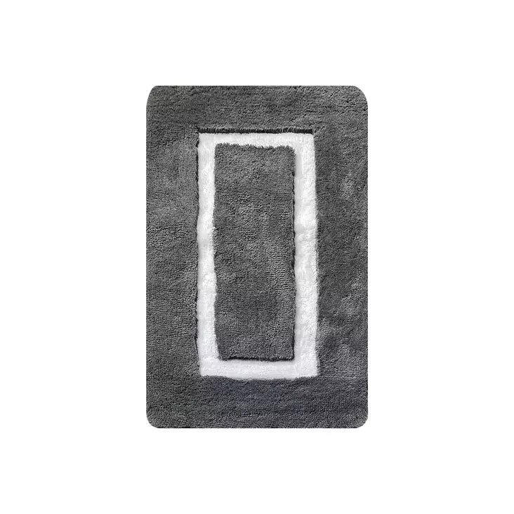 Akrylbadrumsmatta, antracit, 70 x 120 cm, mjuk, antibakteriell, halkfri - Badrumsmattor och våtrumsmattor - 8684282009726 - 1