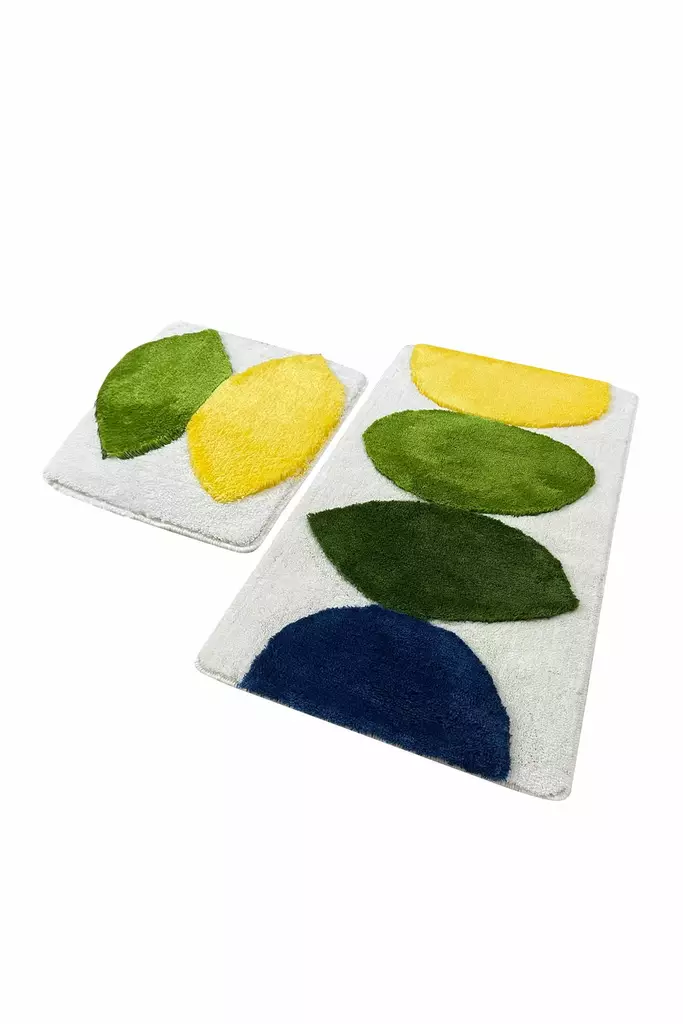 Badrumsmatteset i akryl (2 delar), flerfärgat, 60 x 100 cm, 50 x 60 cm, antibakteriellt - Badrumsmattor och våtrumsmattor - 8683342964876 - 1