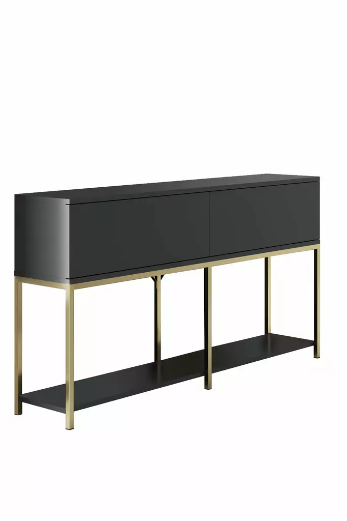 Konsolbord Hanah Home Lord Antracit Guld Spånskiva 150x80x30 cm - Byråer och skåp - 8684282483946 - 1