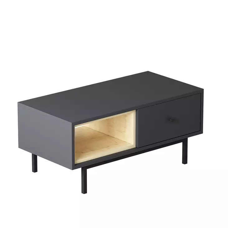 Soffbord Hanah Home Naturel Antracit Spånskiva 90x40x45 cm - Möbler - 8683342170536 - 1