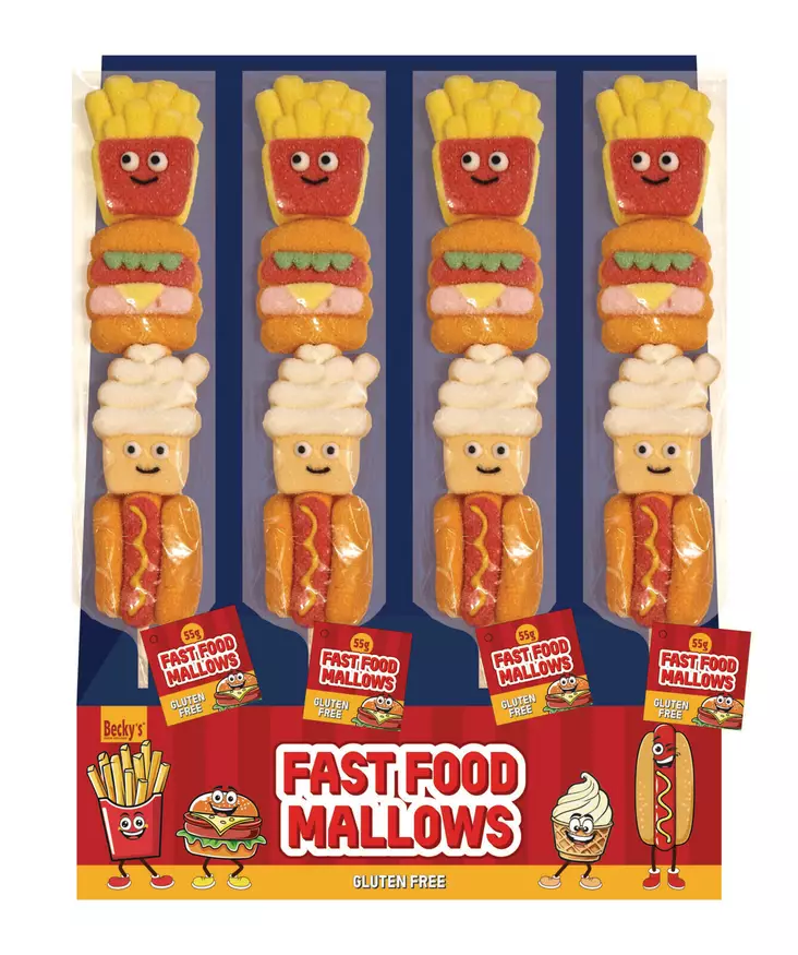 Sockrade marshmallowpinnar fast food 55 g - Godis - 8713305821806 - 1