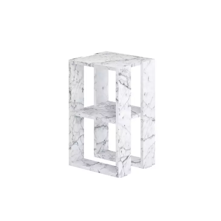Sängbord Hanah Home Lonie Carrara Marmormönster Spånskiva 30x55x30 cm - Nattduksbord - 8684283438846 - 1