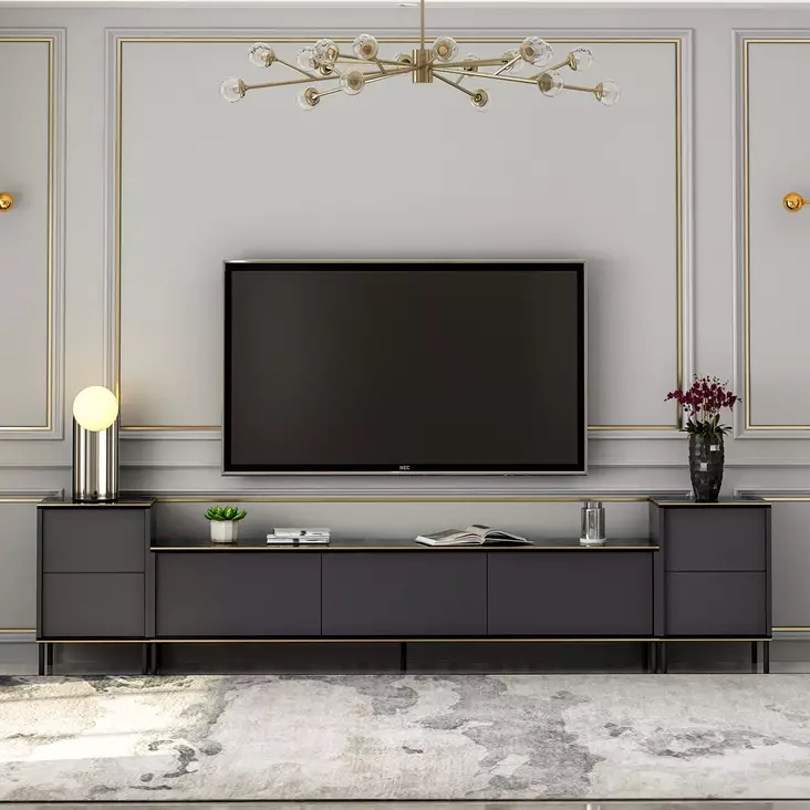 TV-bänk Hanah Home Imaj Antracit Spånskiva 180x45,2x35 cm - TV-bänkar - 8683743528066 - 1