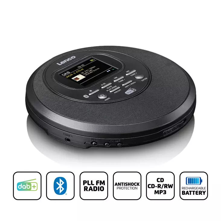 Discman med DAB Bluetooth® och färgkarta TFT Svart - CD/DVD-spelare - 8711902079576 - 1