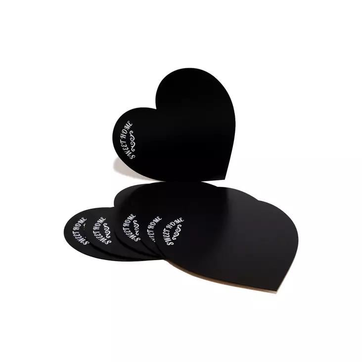 Bordstablettset Hermia Svart MDF Trä 6 Delar - Dukar och tabletter - 8682870862746 - 1