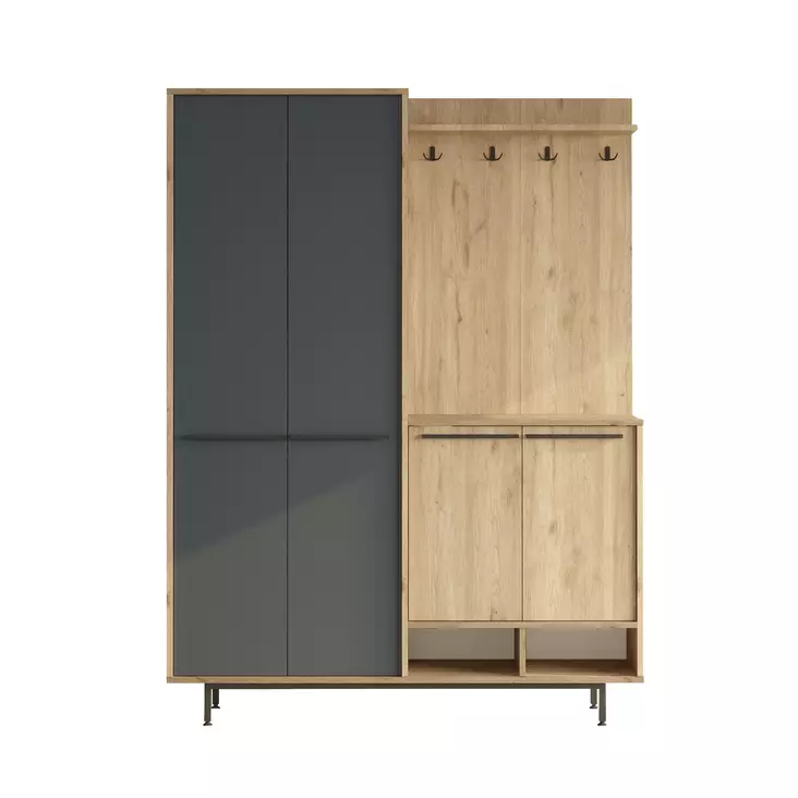 Hallmöbel Hanah Home OS1 SA Ek Antracit Spånskiva 147,4x195,6x35,5 cm - Hallskåp - 8684283262786 - 1