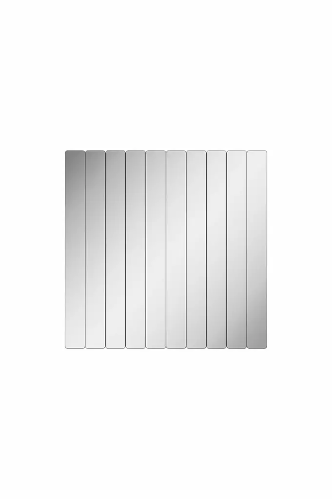 Spegel Hanah Home Rectangular Stripe Silver Akryl 50x40 cm - Speglar - 8684282469506 - 1