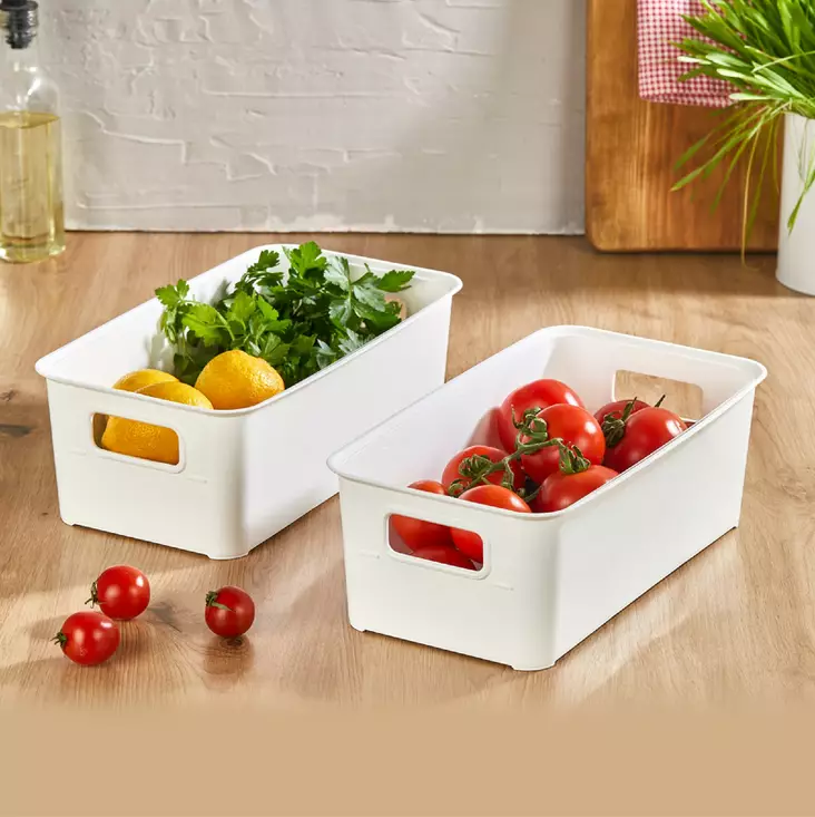 Kylskåpsorganisatör Hermia Vit Plast 2 Delar - Matlådor och matförvaringsbehållare - 8684282832126 - 1