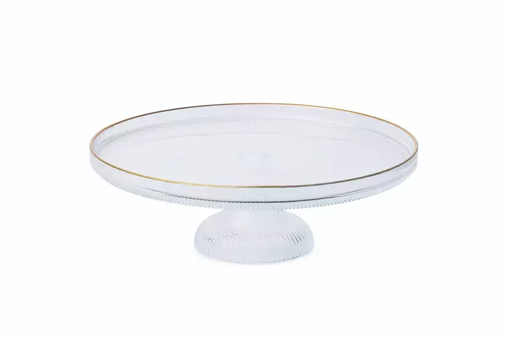 Desserttallriksset (7 delar), transparent guld, 21 x 21 cm, tålig, elegant - Tallrikar - 8684283657346 - 1
