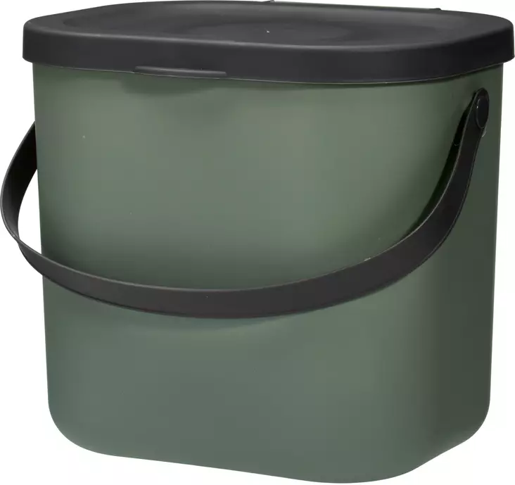 Avfallshink med lock och handtag 6 liter vihreä PP-muovi - Soptunnor - 8721037553926 - 1
