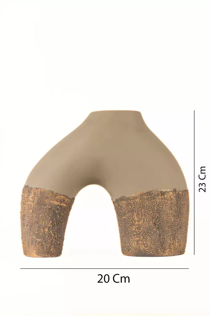 Dekorativ Kruka Aberto Design BK005 Beige Keramik 20x23 cm - Hängande blomkrukor och vaser - 8684283592456 - 1