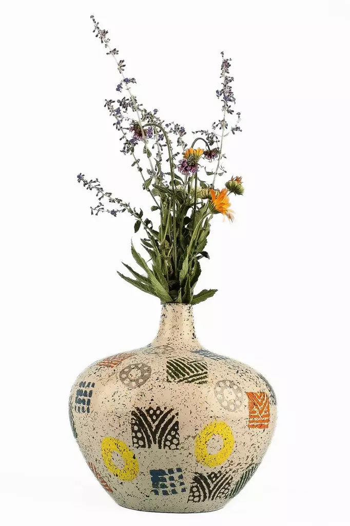 Dekorativ Kruka Aberto Design YL690 Flerfärgad Keramik 19x18,5 cm - Hängande blomkrukor och vaser - 8684283435586 - 1