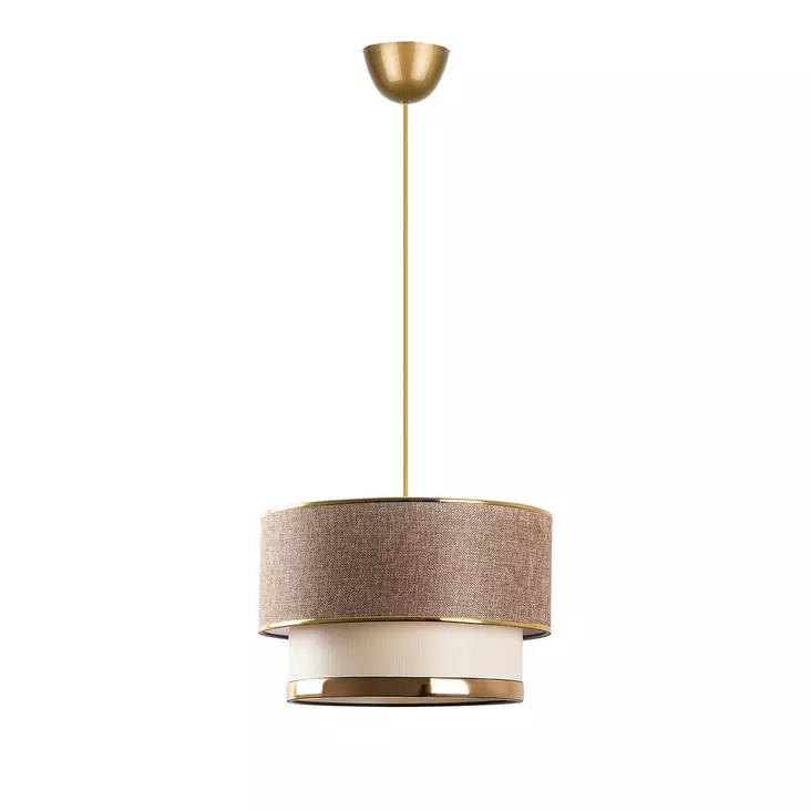 Taklampa Opviq Cake Beige Guld Metall Bomull 30 x 20 cm - Tak- och vägglampor - 8683743423736 - 1