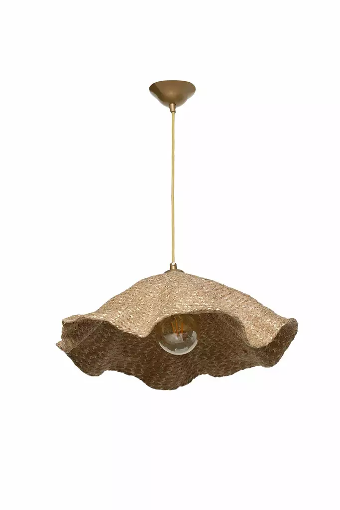 Taklampa Opviq SP136 Silver Brun Plast Bomull 44 x 54 cm - Tak- och vägglampor - 8683342847926 - 1