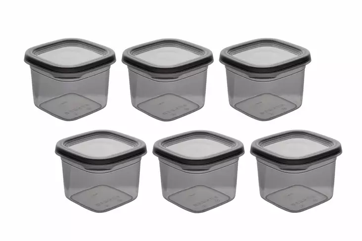 Förvaringslåda Set Hermia Antracit Plast 6 Delar - Matlådor och matförvaringsbehållare - 8683742939856 - 1