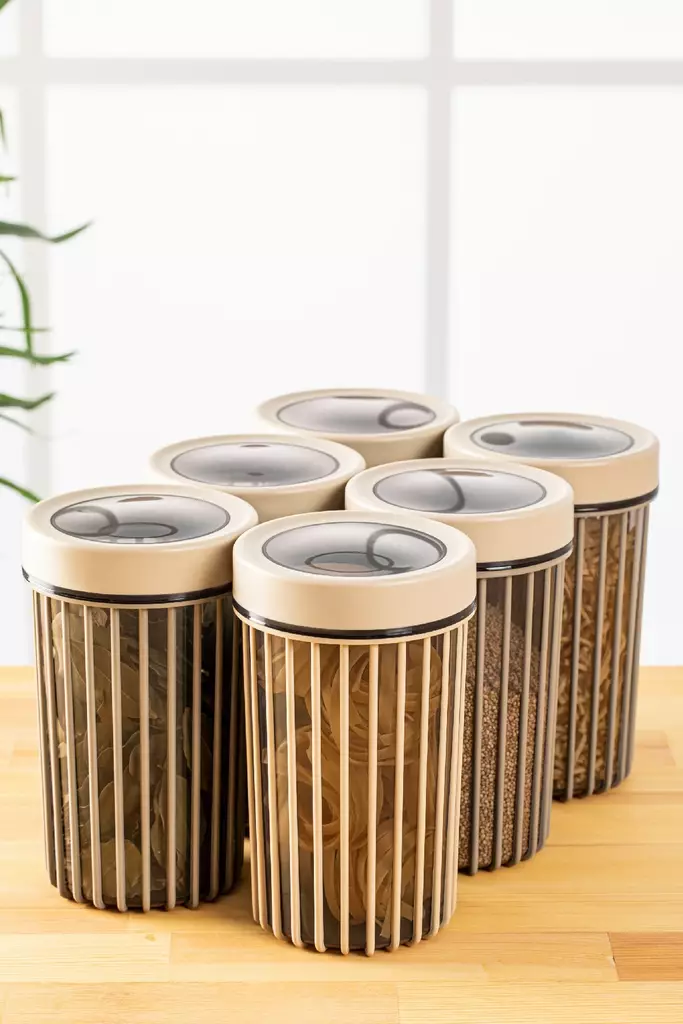 Förvaringslåda Set Hermia Cream Plast 6 Delar - Matlådor och matförvaringsbehållare - 8683742868606 - 1