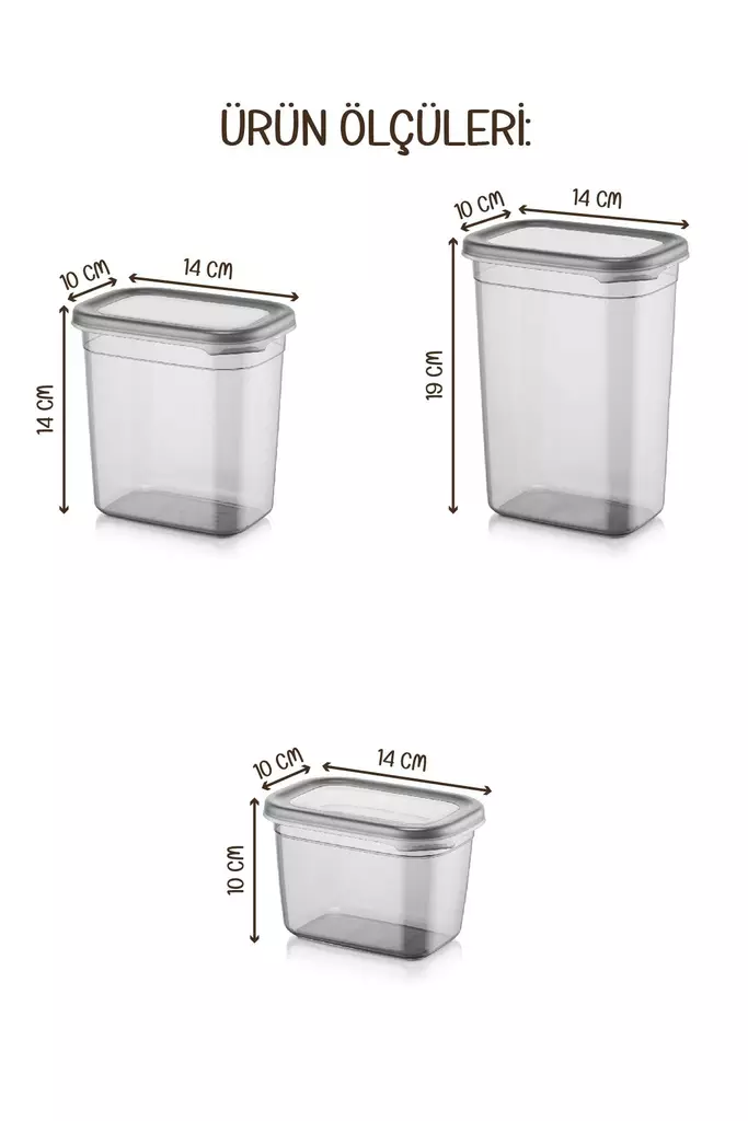 Förvaringslåda Set Hermia Antracit Plast 6 Delar - Matlådor och matförvaringsbehållare - 8683742868866 - 1