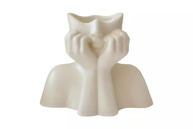 Vas Aberto Design Iskandinav Layd Cream Keramik 19x11x16 cm - Hängande blomkrukor och vaser - 8684282698456 - 1