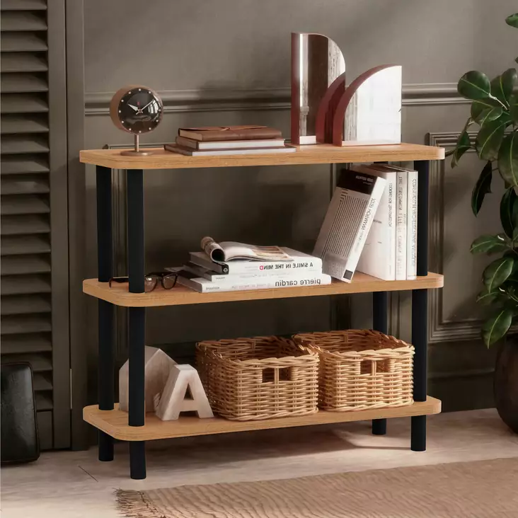 Bokhylla Hanah Home Step Svart Spånskiva 80x75x28 cm - Bokhyllor - 8683342857406 - 1