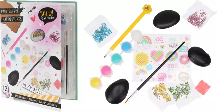 Måla och dekorera stenar – pysselset - Akrylfärger och målarfärger - 8720573467186 - 1