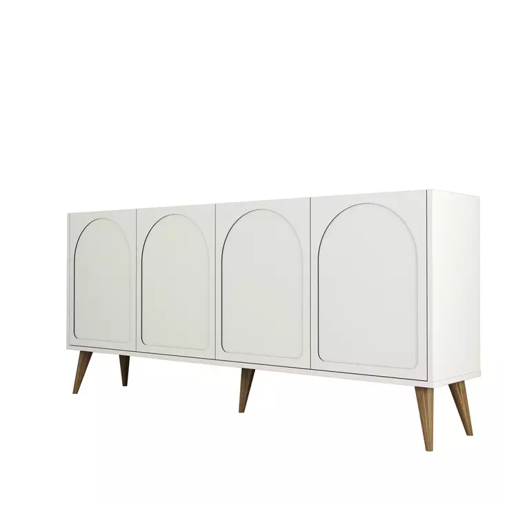 Konsolbord Hanah Home Lyon 81 Cream Valnöt Spånskiva 180x81x35 cm - Byråer och skåp - 8684282640226 - 1