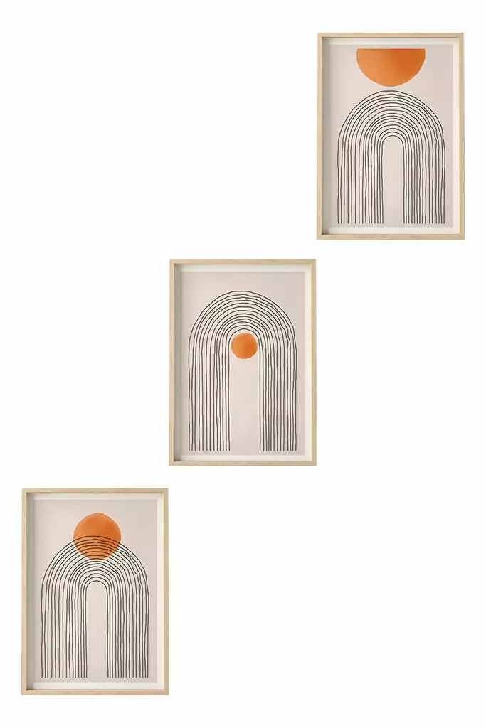 Inramad MDF-tavla Wallity Flerfärgad MDF 50x70 cm 3 Delar - Tavlor och ramar - 8684282338376 - 1
