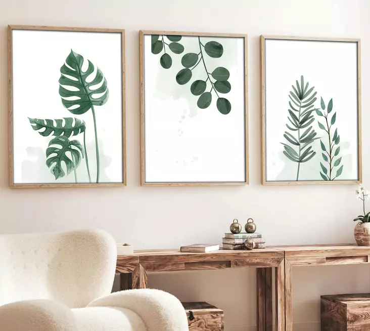 Inramad MDF-tavla Wallxpert Flerfärgad MDF 50x70 cm 3 Delar - Tavlor och ramar - 8684282340126 - 1