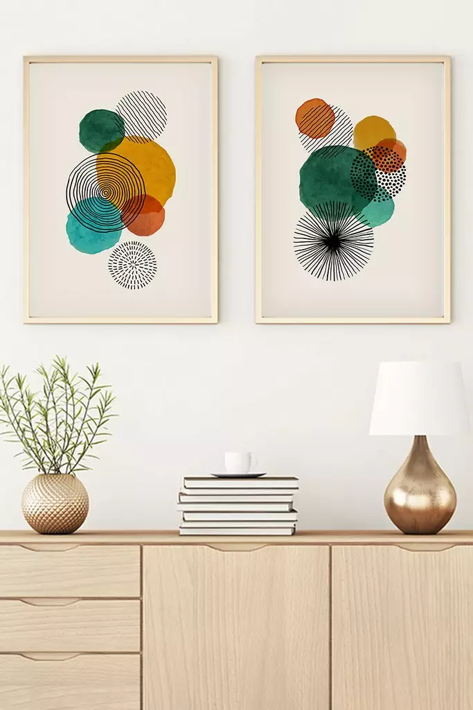 Inramad MDF-tavla Wallity Flerfärgad MDF 30x40 cm 2 Delar - Tavlor och ramar - 8684282341826 - 1